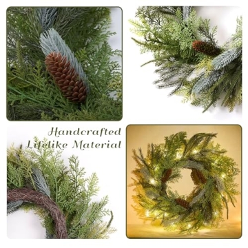 Decorbyhannah 20 Inch Prelit Christmas Wreath for All Occasions