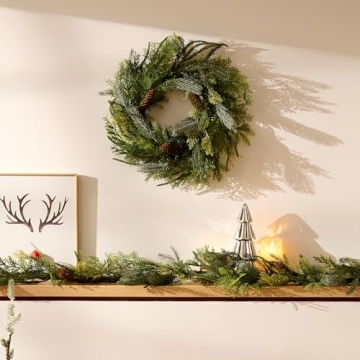 Decorbyhannah 20 Inch Prelit Christmas Wreath for All Occasions