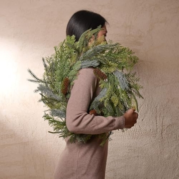 Decorbyhannah 20 Inch Prelit Christmas Wreath for All Occasions