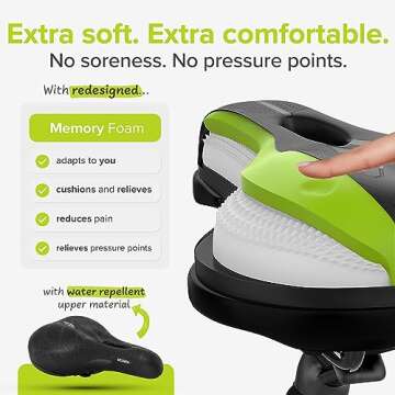 VELMIA Bike Seat: Premium Memory Foam & Waterproof for All Cyclists