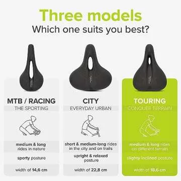 VELMIA Comfortable Memory Foam Bike Seat for All Riders