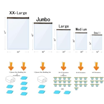 Space Saving Vacuum Storage Bags with Hand Pump for All