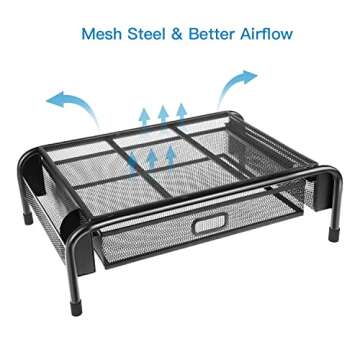 HUANUO Monitor Stand Riser with Drawer for All Devices