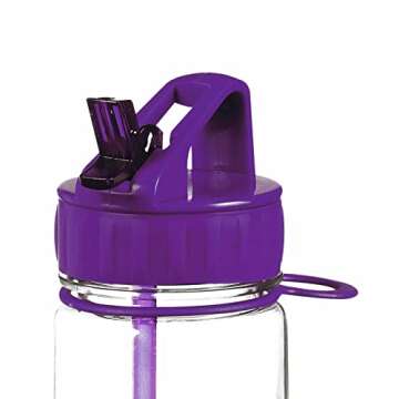 Brave SlimKim 30 oz Motivational Water Bottle with Time Marker & Straw for Pancreatic Cancer, Domestic Violence, Lupus Awareness - Reusable Clear Water Bottle for Workout, Gym, Travel - Purple