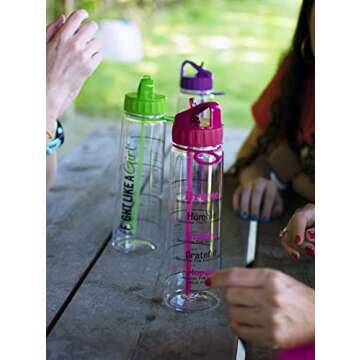 Brave SlimKim 30 oz Motivational Water Bottle with Time Marker & Straw for Pancreatic Cancer, Domestic Violence, Lupus Awareness - Reusable Clear Water Bottle for Workout, Gym, Travel - Purple