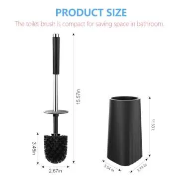 SetSail Toilet Brush, Compact Size Toilet Bowl Brush and Holder Toilet Brushes for Bathroom with 304...