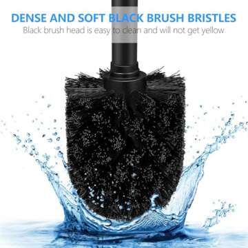 SetSail Toilet Brush, Compact Size Toilet Bowl Brush and Holder Toilet Brushes for Bathroom with 304 Stainless Steel Handle Toilet Cleaner Brush with Durable Scrubbing Bristles, 2 Packs