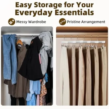 Premium Wooden Pants Hangers - Space Saving & Adjustable