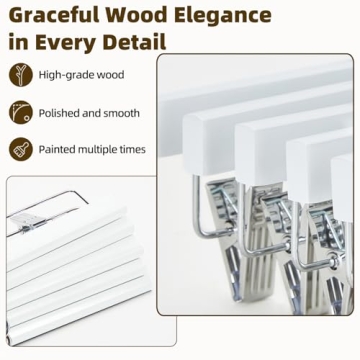Premium Wooden Pants Hangers - Space Saving & Adjustable