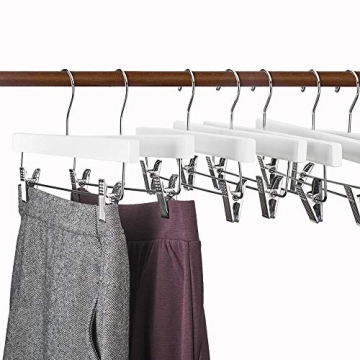 Premium Wooden Pants Hangers - Space Saving & Adjustable