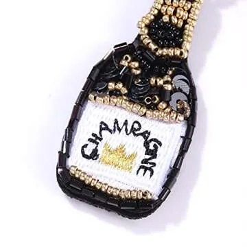 Stylish HZEYN Champagne Bottle Drop Earrings for Women