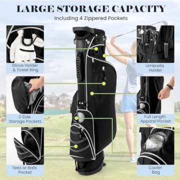 Lightweight Tangkula Golf Stand Bag with 4 Pockets