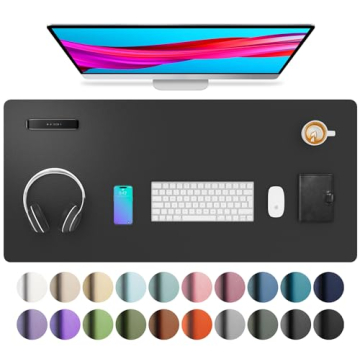 Aothia Leather Desk Pad Protector with Non-Slip Surface