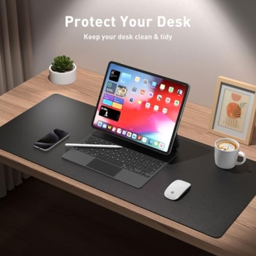 Aothia Leather Desk Pad Protector with Non-Slip Surface