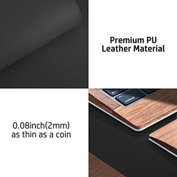 Aothia Leather Desk Pad Protector with Non-Slip Surface