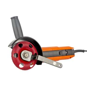 King Arthur's Tools Original and Patented Round Medium Red Holey Galahad Tungsten Carbide Disc for Woodworking, Shaping, and Smoothing - Fits most Standard 4 1/2", 115-125mm Angle Grinders #47852 RMR