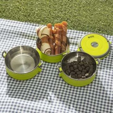 Healthy Human Travel Pet Bento Bowls - Leak-Proof & Customizable Dog & Cat Bowl Set