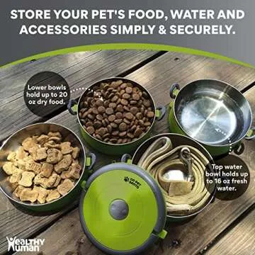 Travel Pet Bento Bowls - Stainless Steel & BPA-Free Set