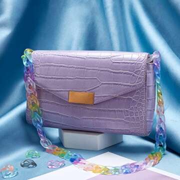 PH PandaHall 200 pcs Acrylic Linking Rings, 10 Colors Quick Link Connectors Anti-Lost Keeper Holder ...