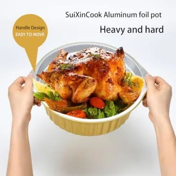 SuiXinCook Gold Aluminum Foil Pans for Cooking & Baking