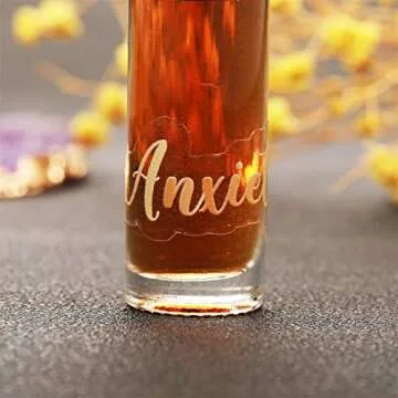 7 Sheets Essential Oil Labels Stickers, Adhesive Letter Labels Oil Roller Bottles Lip Oil Tubes Waterproof Stickers Essential Oil Accessories Water-Proof Roller Bottle Label Decoration (Gold)