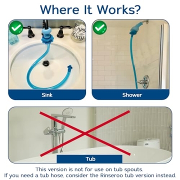 Rinseroo Shower Hose for Cleaning & Bathing Pets - 6 ft