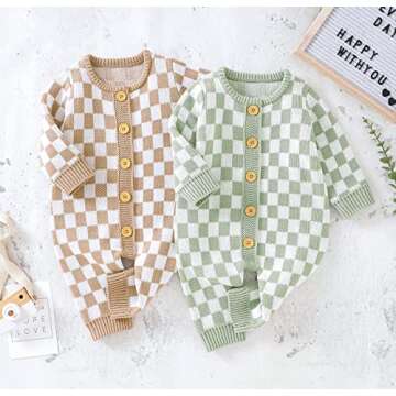 SAYOO Unisex Baby Knitted Romper for Boys and Girls