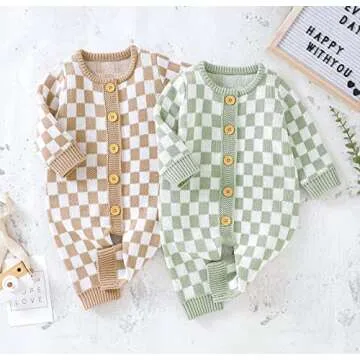 SAYOO Unisex Baby Knitted Romper for Boys and Girls