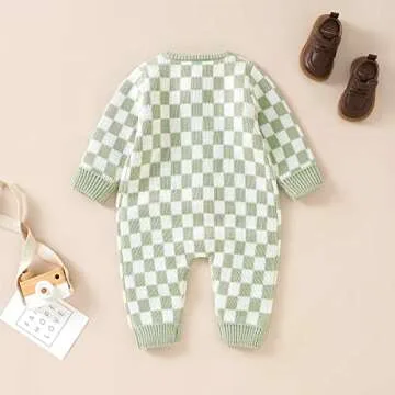 SAYOO Unisex Baby Knitted Romper for Boys and Girls