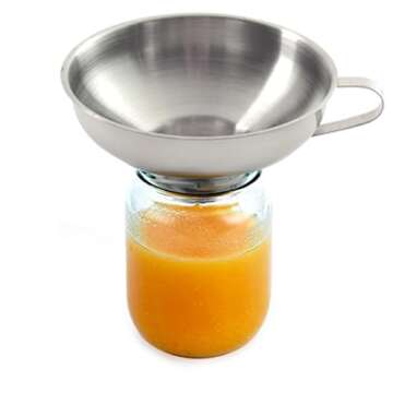 Norpro Stainless Steel Wide-Mouth Funnel w/ Handle, Silver (1 EA)