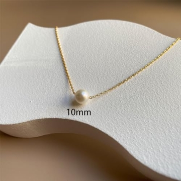 10mm Gold Pearl Necklace - Elegant Jewelry for Women
