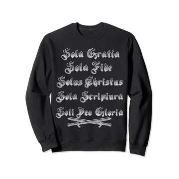 5 Solas Reformed Christian Men Theology Sweatshirt - Medieval Style