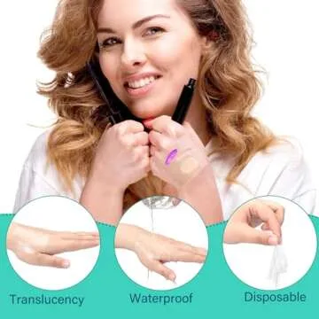 200 Pieces Makeup Hand Palette Single Use Makeup Mixing Palette Disposable Foundation Mixing Tray Adhesive Artist Cosmetic Makeup Palette Waterproof Makeup Tape for Women Girl (3.15 x 3.15 Inch)