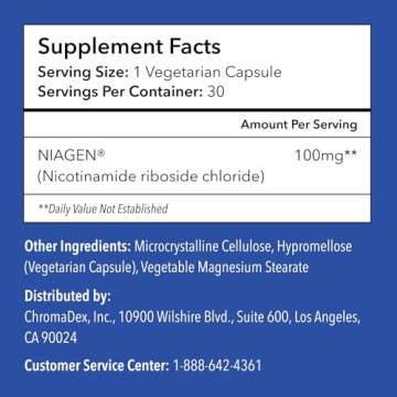 TRU NIAGEN 100mg NAD+ Boosting Capsules for Custom Wellness