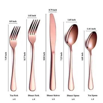 20-Piece Rose Gold Flatware Set for Weddings and Special Occasions