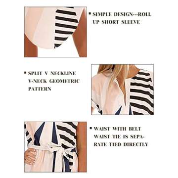 TEMOFON Women's Summer Floral Midi Dress with Belt