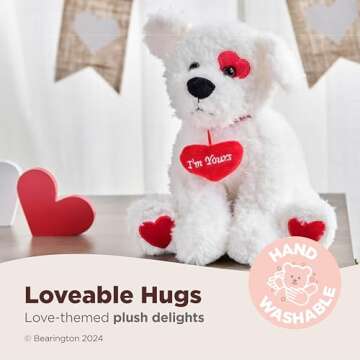 Bearington Smootchie Poochie Valentine's Day Stuffed Animal, 10 Inch Puppy Stuffed Animal, Ideal for Valentine's Day Gifts