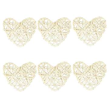 JANOU 12pcs Heart Shaped Natural Wicker Balls | Decorative Rattan Balls for Weddings, Baby Showers &...