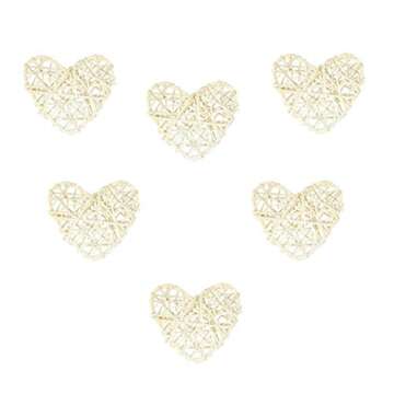 Heart-shaped Natural Wicker Balls for Weddings & Crafts