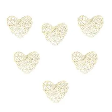 Heart-shaped Natural Wicker Balls for Weddings & Crafts