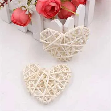 Heart-shaped Natural Wicker Balls for Weddings & Crafts