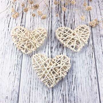 Heart-shaped Natural Wicker Balls for Weddings & Crafts