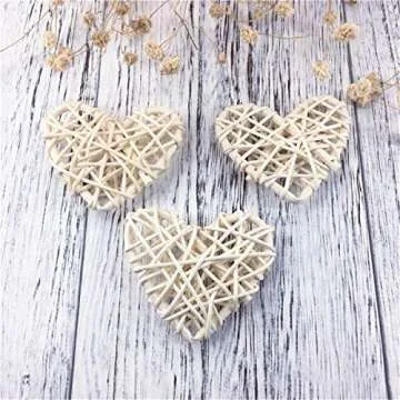 Heart-shaped Natural Wicker Balls for Weddings & Crafts