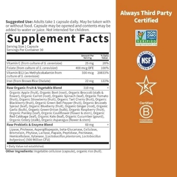 Vitamin Code Raw Iron Capsules Boost Energy Naturally