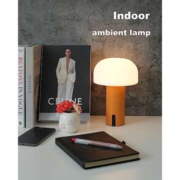 WEILAILUX Cordless Mushroom Table Lamp for All Occasions