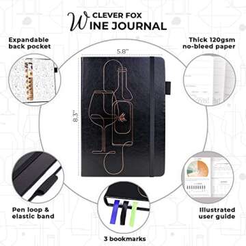 Clever Fox Wine Journal for Tasting & Logs – Guided Diary