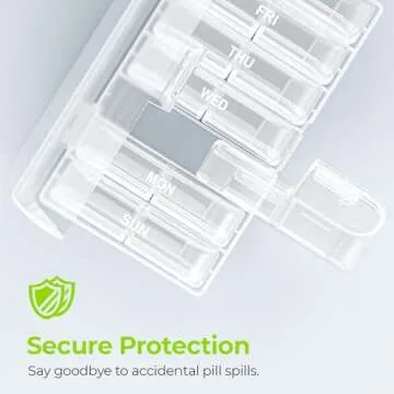 AUVON XL Weekly Pill Organizer for 7 Days, Easy Use