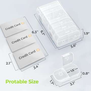 AUVON XL Weekly Pill Organizer for 7 Days, Easy Use