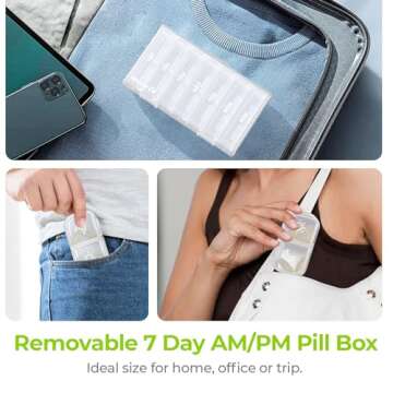 AUVON XL Weekly Pill Organizer for 7 Days, Easy Use