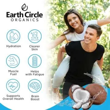 Earth Circle Organics Pure Coconut Water Powder | Hydration | Energy and Electrolyte Supplement | No Additives or Added Sugar | Vegan | Gluten Free - 8oz
